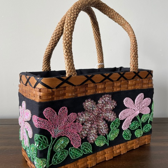 Sequin floral bag (small) - Picture 4 of 5